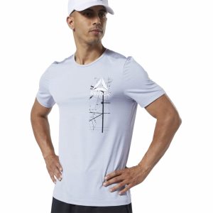 Reebok Workout Ready ACTIVCHILL Graphic T Shirt Herren - HellBlau - DE 675-QTY